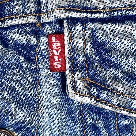 Vintage 90s Levis Studded Collar Indigo Blue Denim Trucker Vest Sz M - Picture 3 of 15